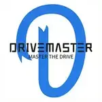 Drivemaster Fahrschule Bern Logo - Stilisiertes blaues D mit Pfeil-Element und Schriftzug DRIVEMASTER MASTER THE DRIVE